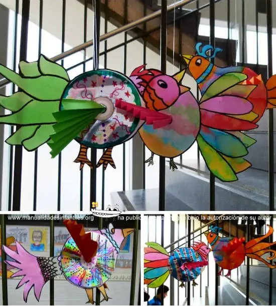 Primavera de Pájaros de reciclaje - Manualidades Infantiles Primavera de Pájaros de reciclaje - Manualidades Infantiles