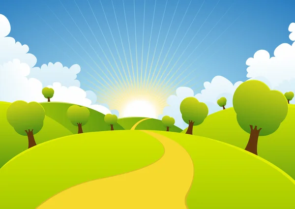 primavera o verano temporadas fondo rural — Vector stock © benchyb ...