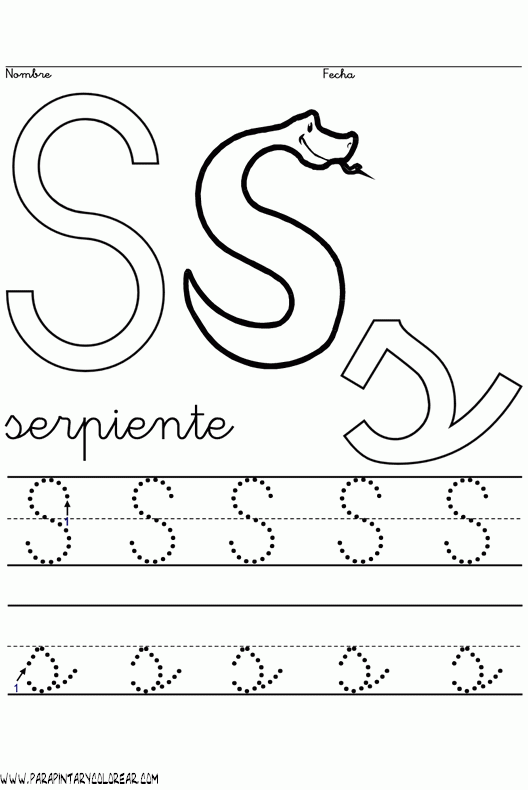 Letra s minuscula para colorear - Imagui