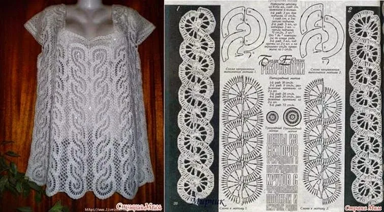 Primorosa blusa sin mangas tejida con ganchillo - con esquemas ... Primorosa blusa sin mangas tejida con ganchillo - con esquemas ...