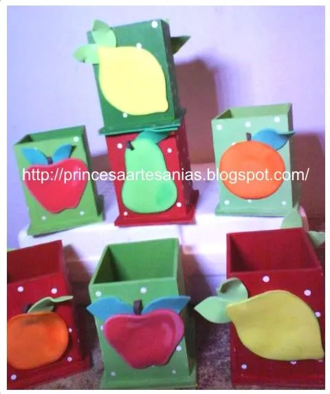 Princesa Artesanias: Cajitas o portalapices Frutas Princesa Artesanias: Cajitas o portalapices Frutas