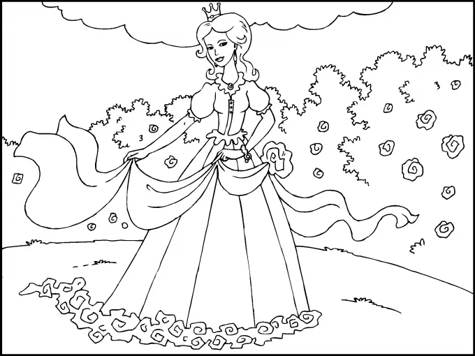 Princesa en el bosque para imprimir | ParaCOLOREAR.