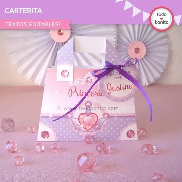 Princesa: carterita para imprimir - Todo Bonito