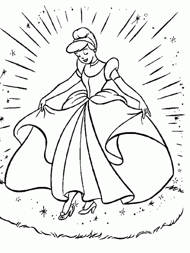 Dibujo de La princesa Cenicienta para colorear. Dibujos infantiles de ...