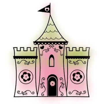 Castillo de princesa en imagen y dibujo