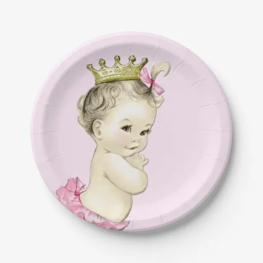 Princesa linda fiesta de bienvenida al bebé plato de papel de 7 ... Princesa linda fiesta de bienvenida al bebé plato de papel de 7 ...