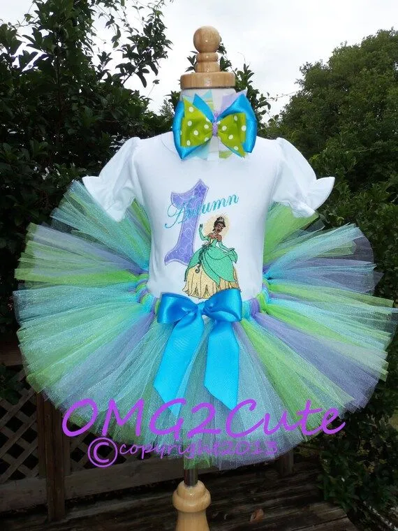 Princesa Tiana Tutu disfraz-incluye camisa arco del por OMG2Cute