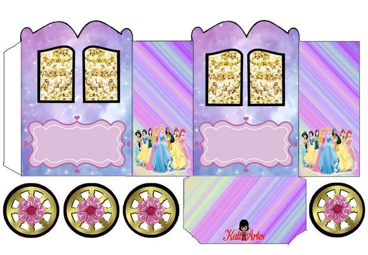 Princesas Disney: Caja con forma de Carruaje para Imprimir Gratis ... Princesas Disney: Caja con forma de Carruaje para Imprimir Gratis ...