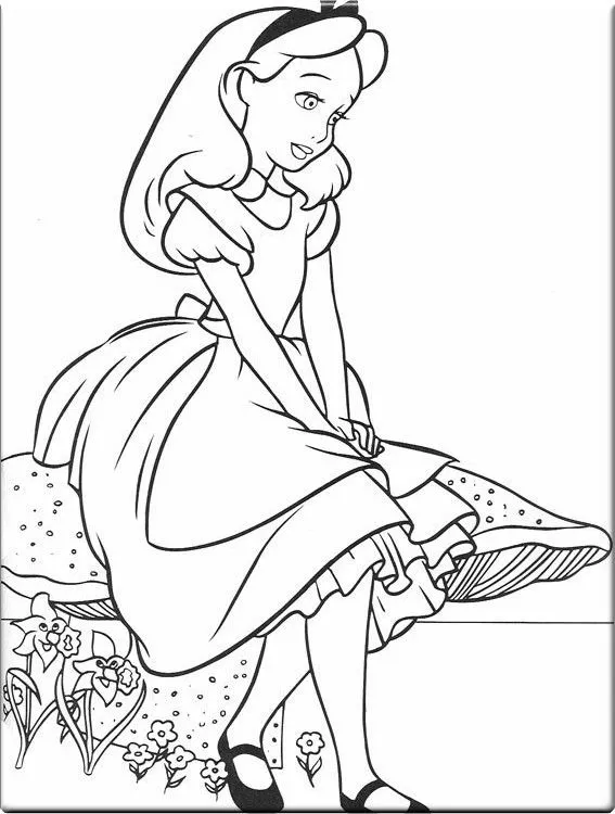 Princesas Disney: Dibujos para colorear de "Alicia en el País de ...
