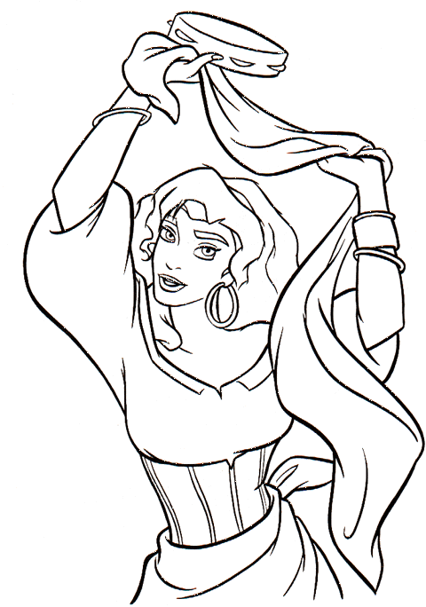Princesas Disney: Dibujos para colorear de "Esmeralda" Princesas Disney: Dibujos para colorear de "Esmeralda"