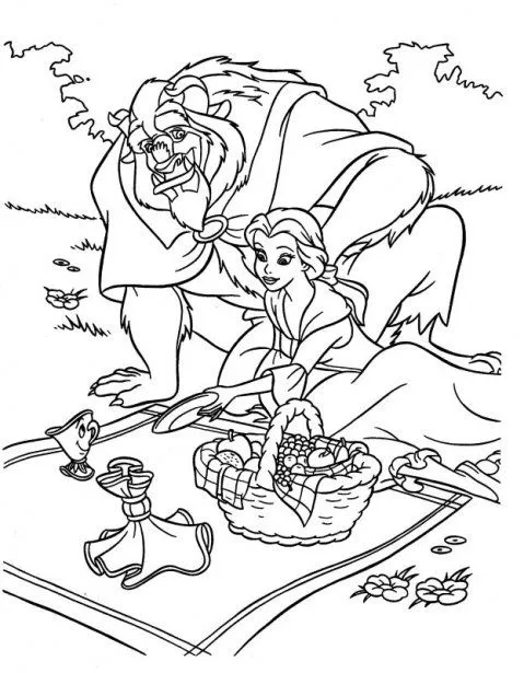Princesas Disney: Dibujos para colorear de "La Bella y La Bestia" Princesas Disney: Dibujos para colorear de "La Bella y La Bestia"