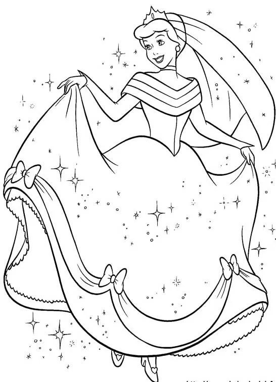 Princesas Disney: Más dibujos para Colorear de "La Cenicienta"