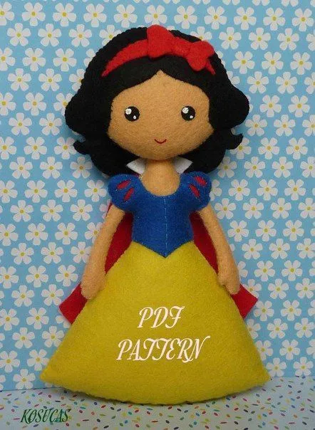princesas disney de fieltro patrones03 | fieltro | Pinterest ...