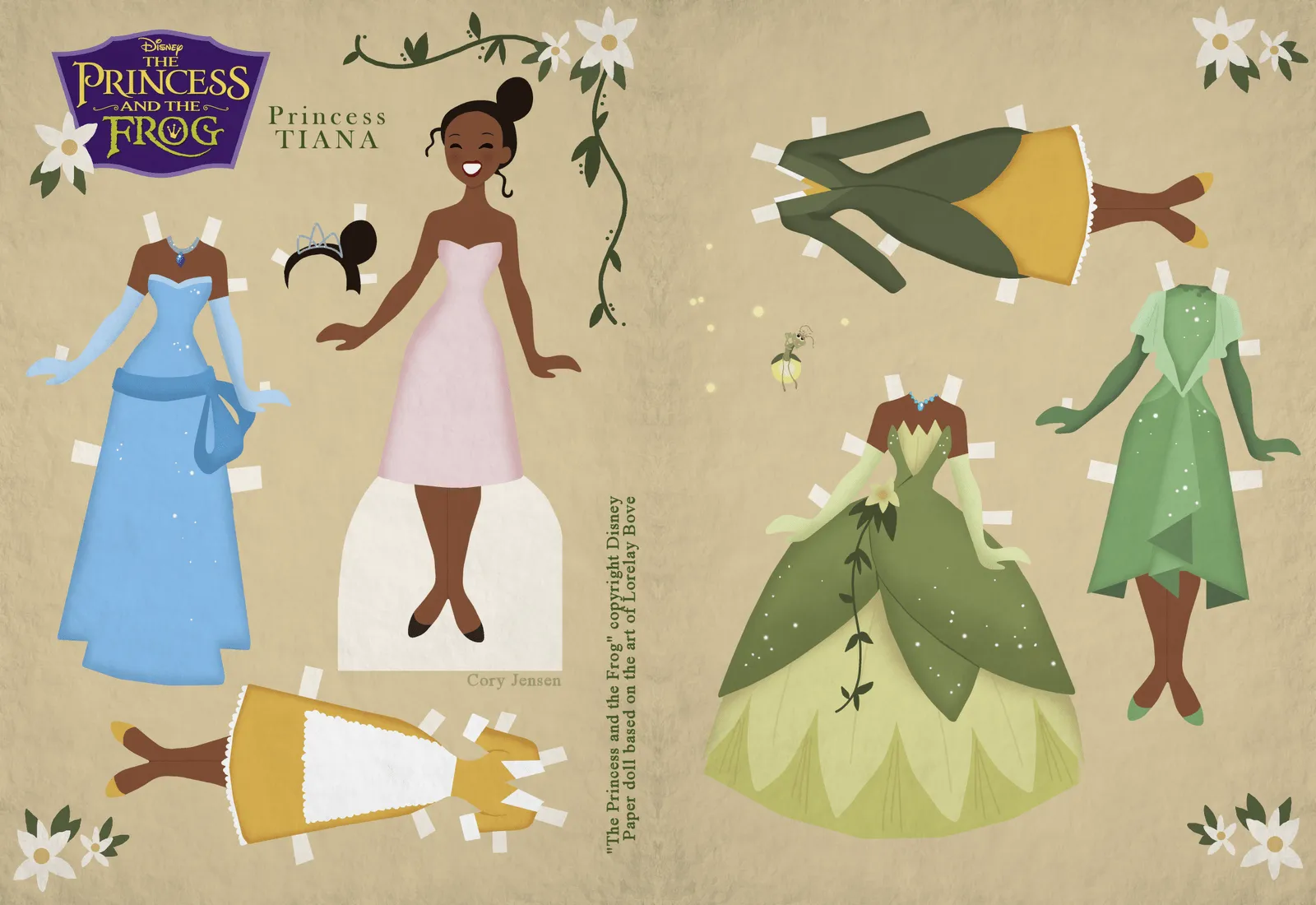 Princesas Disney: Tiana Muñeca Recortable con vestidos de Papel Princesas Disney: Tiana Muñeca Recortable con vestidos de Papel