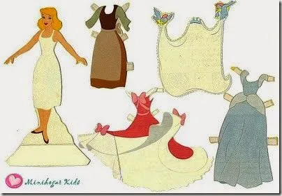 Princesas Disney para vestir, recortables | Colorear