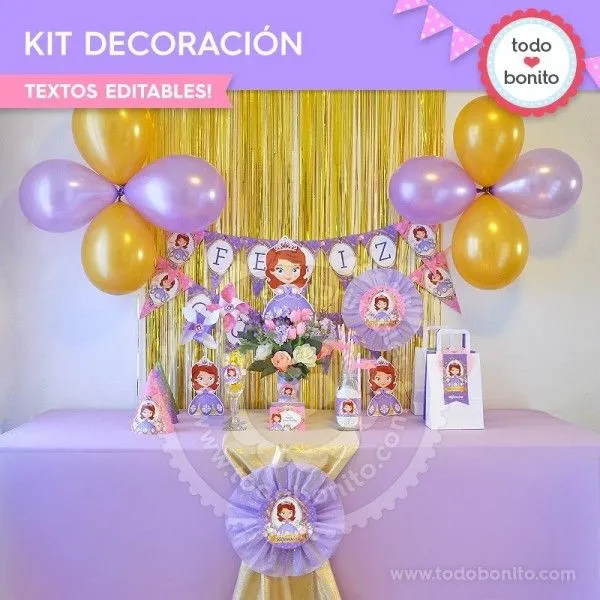 Princesita Sofia: decoración de fiesta - Todo Bonito