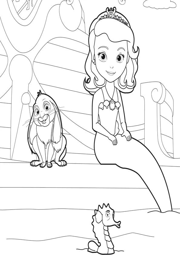Princesita Sofia sirena dibujo para colorear | Dibujos para colorear Princesita Sofia sirena dibujo para colorear | Dibujos para colorear