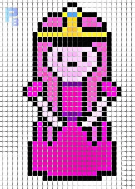 Princess Bubblegum Adventure Time perler pattern - Patrones Beads ... Princess Bubblegum Adventure Time perler pattern - Patrones Beads ...
