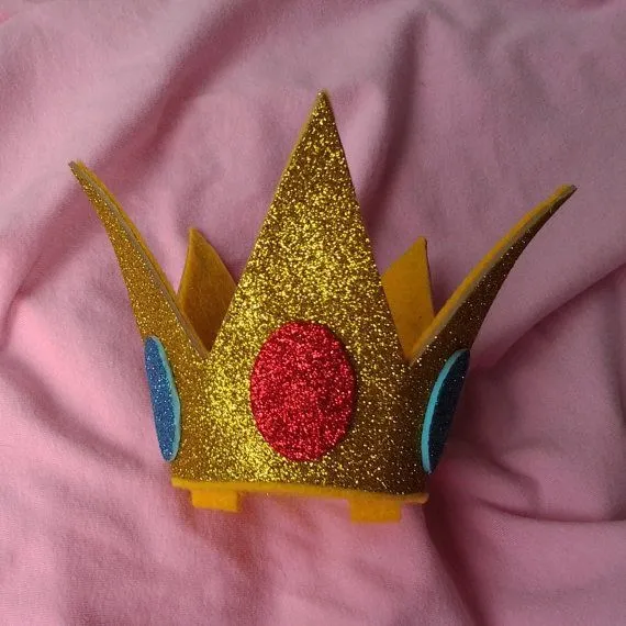 Princess Peach Sparkle crown, princess toadstool, mini crown ...