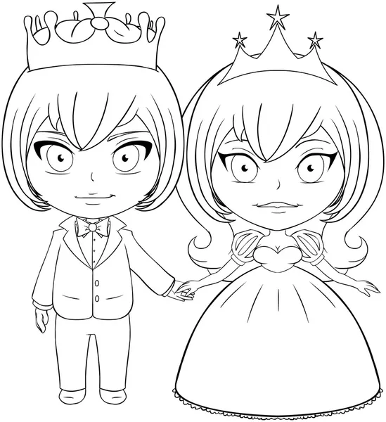 Príncipe y princesa colorear página 2 — Vector stock © LironPeer ... Príncipe y princesa colorear página 2 — Vector stock © LironPeer ...
