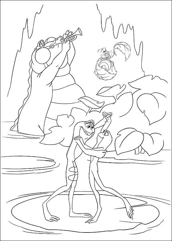 La prinsesa y el sapo-Dibujos para imprimir y colorear La prinsesa y el sapo-Dibujos para imprimir y colorear