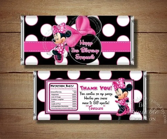 Printable Minnie Mouse Candy Bar Wrapper by ThePrintableOccasion