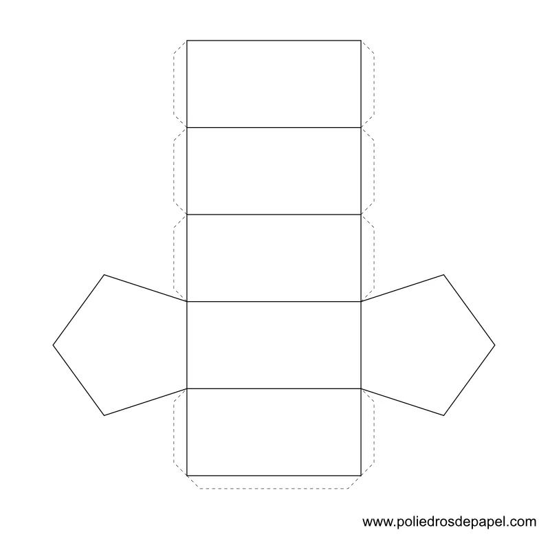 Prisma pentagonal para armar - Poliedros de papel Prisma pentagonal para armar - Poliedros de papel