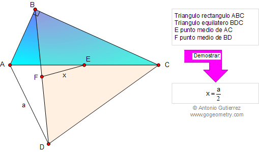 Problema de Geometria 59: Triangulo rectángulo, Equilatero, Puntos ...
