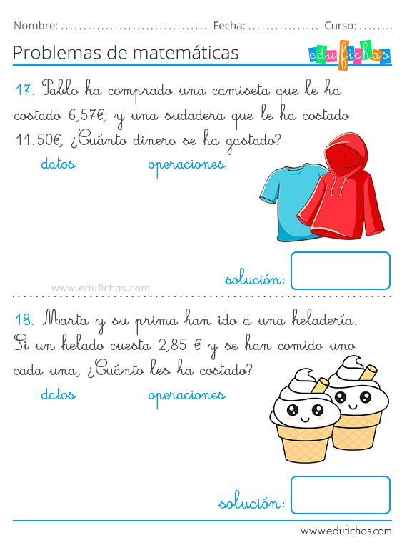 Problemas de Matemáticas para Niños con Sumas y Restas (2019) Problemas de Matemáticas para Niños con Sumas y Restas (2019)