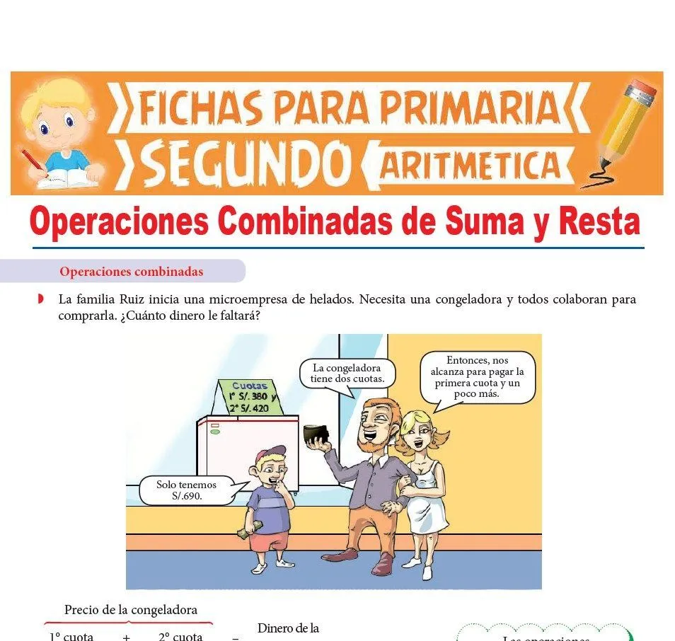 Problemas de Operaciones Combinadas de Suma y Resta Problemas de Operaciones Combinadas de Suma y Resta