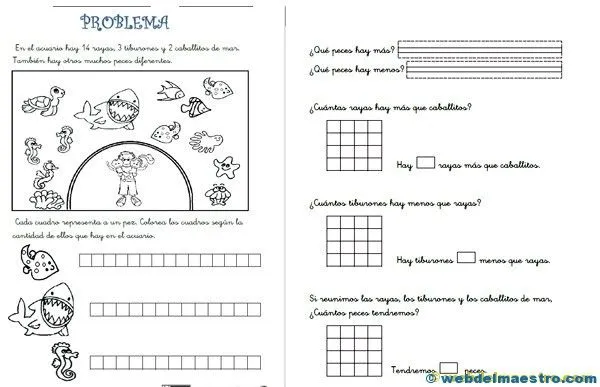 Problemas para primero de primaria - Web del maestro