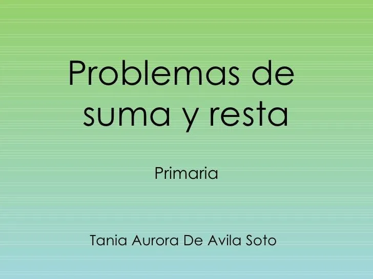 Problemas de suma y resta