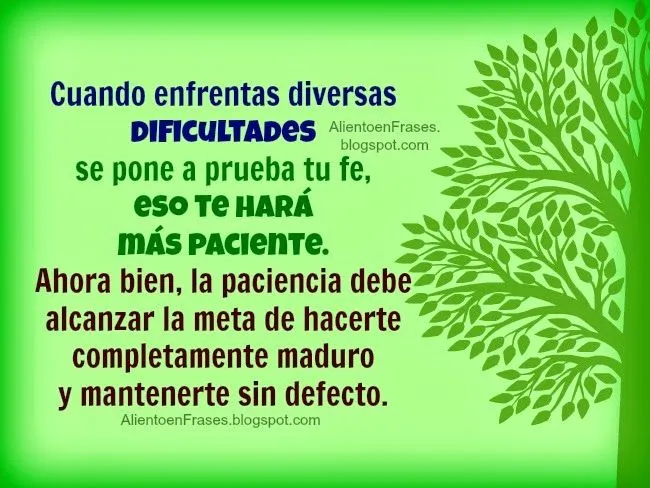 En los problemas ten fe y sé paciente | Aliento en Frases En los problemas ten fe y sé paciente | Aliento en Frases
