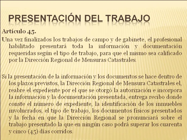 Los procedimientos técnicos de mensuras catastrales (Presentación ...