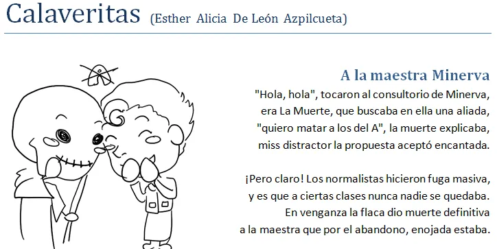 PRODUCCIÓN DE TEXTOS ESCRITOS: Calaverita literaria / a la maestra ...