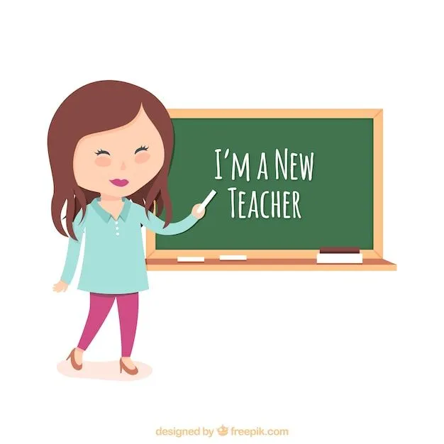 Profesora de dibujos animados con la pizarra | Descargar Vectores ...