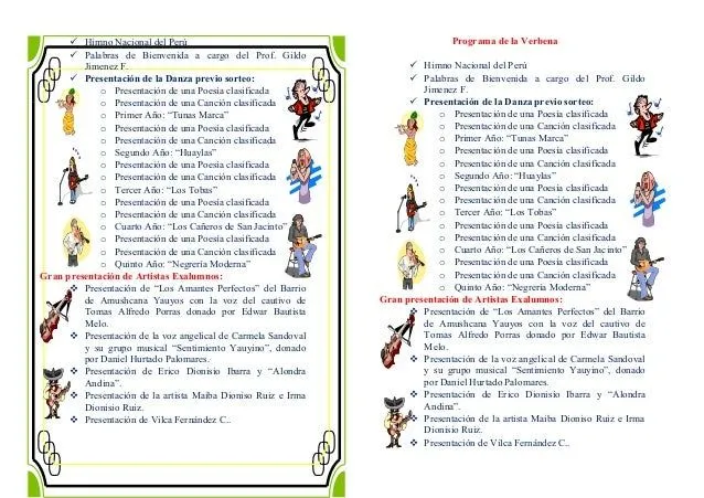 Programa 48 Aniversario Colegio Santísima Trinidad - Tomas - Yauyos