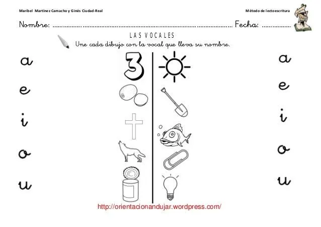 Programa de lectoescritura vocales