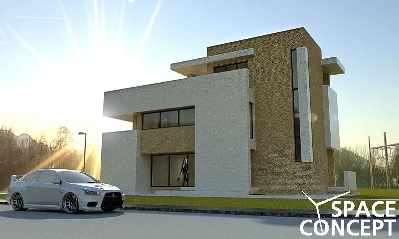 Proiect casa moderna cu terasa | Space Concept Proiect casa moderna cu terasa | Space Concept