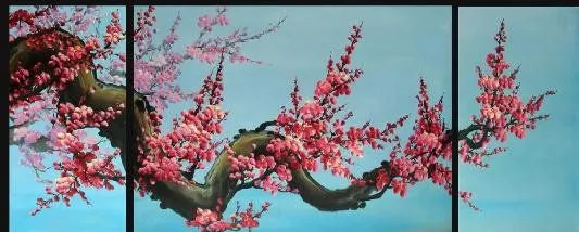 El arte abstracto pintura al óleo del flor del cerezo en Pintura y ...