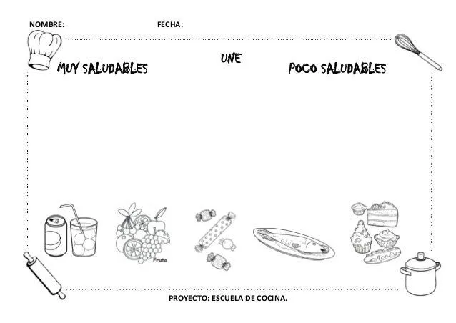 Proyecto "Escuela de cocina", fichas y otros recursos