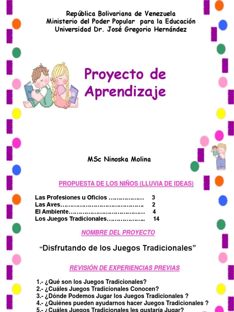 Proyecto de Aprendizaje Los Juegos Tradicionales | PDF | Dibujo | Papel Proyecto de Aprendizaje Los Juegos Tradicionales | PDF | Dibujo | Papel