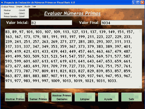 Proyecto de evaluación de números primos en Visual Basic 6.0 ... Proyecto de evaluación de números primos en Visual Basic 6.0 ...