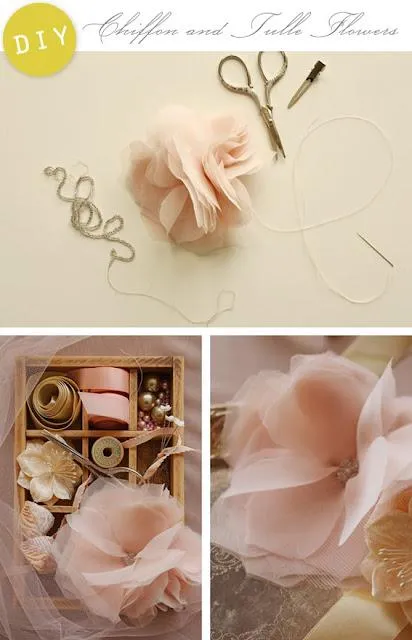 Proyecto finde: flor de tela vaporosa - Paperblog Proyecto finde: flor de tela vaporosa - Paperblog