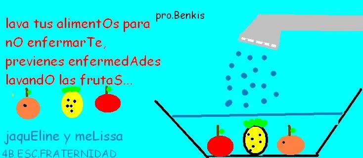 Proyecto, La salud y la pirámide alimenticia: CARTELES EN PAINT 4 "B"