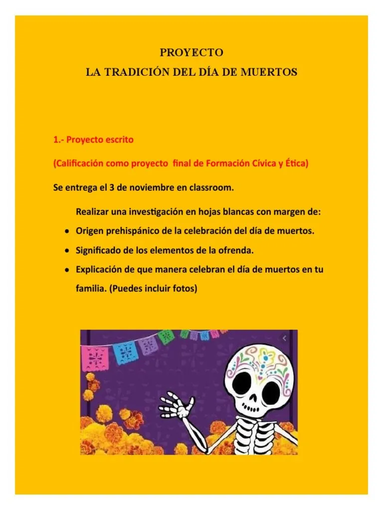 Proyecto de La Tradición Del Día de Muertos PDF | PDF Proyecto de La Tradición Del Día de Muertos PDF | PDF