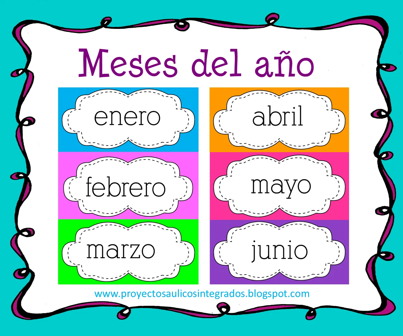 Proyectos Áulicos Integrados: TIRA DE LOS MESES DEL AÑO Proyectos Áulicos Integrados: TIRA DE LOS MESES DEL AÑO