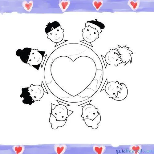 Pueblos del mundo unidos. Dibujos para pintar con niños Pueblos del mundo unidos. Dibujos para pintar con niños