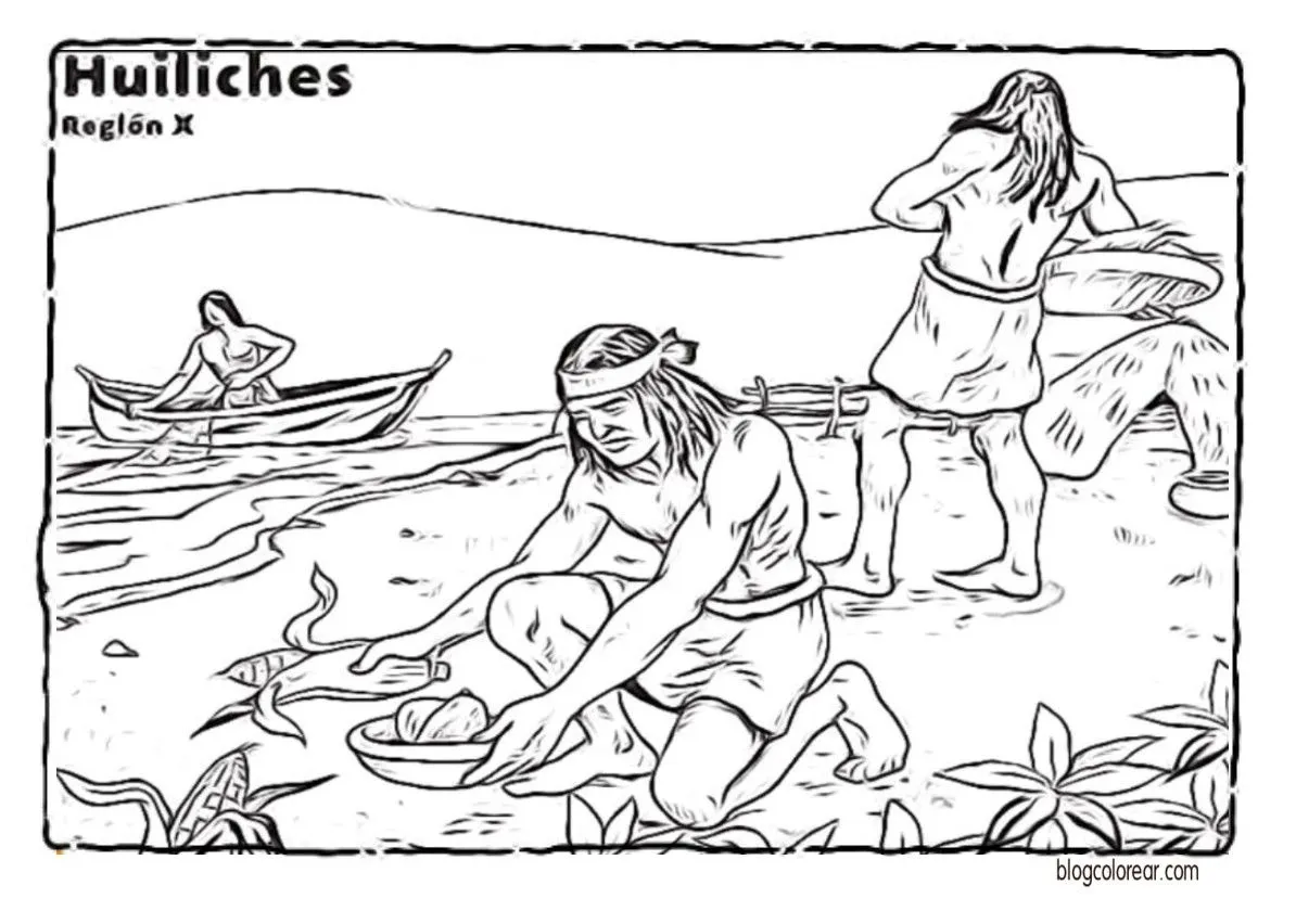 Pueblos originarios de Chile para niños - Colorear dibujos infantiles Pueblos originarios de Chile para niños - Colorear dibujos infantiles