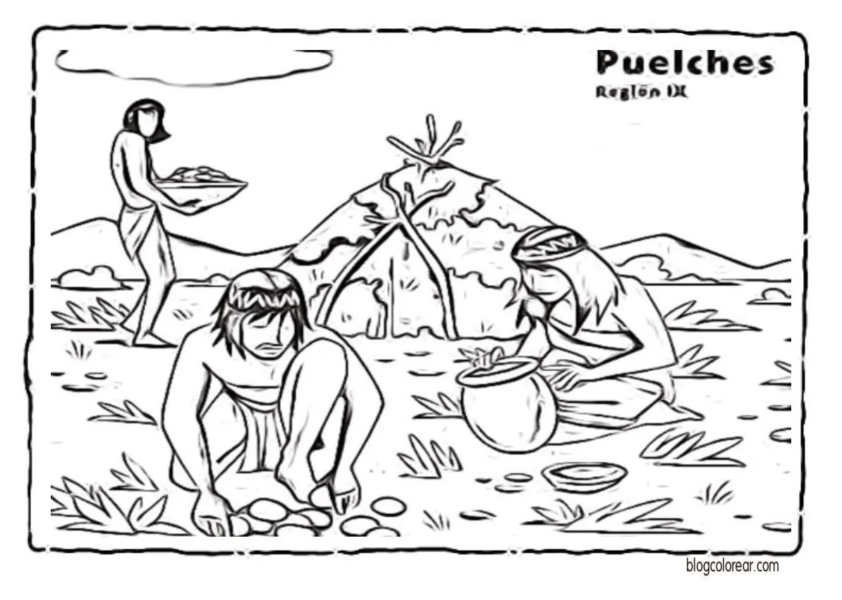 Pueblos originarios de Chile para niños - Colorear dibujos infantiles Pueblos originarios de Chile para niños - Colorear dibujos infantiles